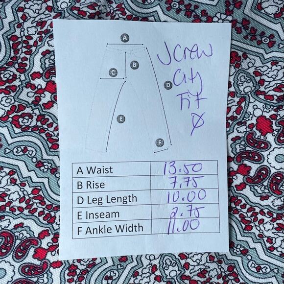 J CREW CITY FIT BOHO WESTERN PAISLEY Y2K CHINO SHORTS RED WHITE BLUE XS 0 - Picture 4 of 4